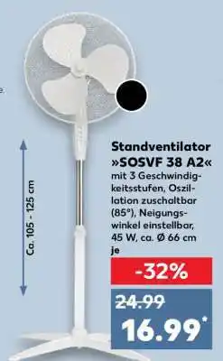 Kaufland Standventilator SOSVF 38 A2 Angebot