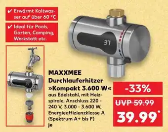 Kaufland MAXXMEE Durchlauferhitzer Kompakt 3.600 W Angebot