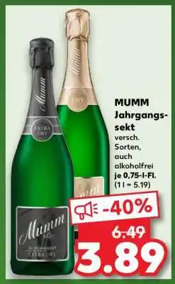 Kaufland Mumm Jahrgangssekt Angebot