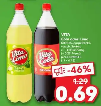Kaufland Vita Cola oder Limo Angebot