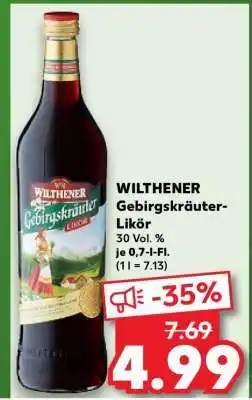 Kaufland WILTHENER Gebirgskräuter-Likör Angebot
