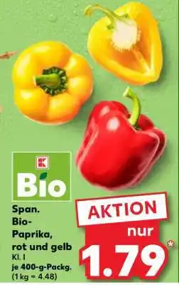 Kaufland Span. Bio-Paprika, rot und gelb Angebot