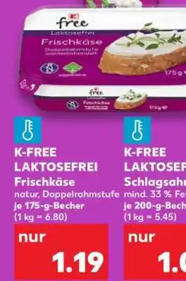 Kaufland K-FREE LAKTOSEFREI Frischkäse Angebot