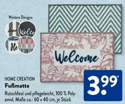 Aldi Süd HOME CREATION Fußmatte Angebot