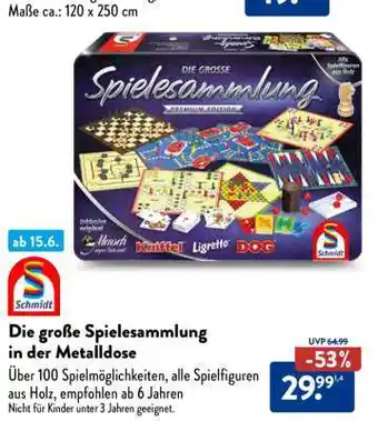 Aldi Süd Die große Spielesammlung in der Metalldose Angebot