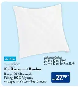 Aldi Süd Kopfkissen mit Bambus Angebot