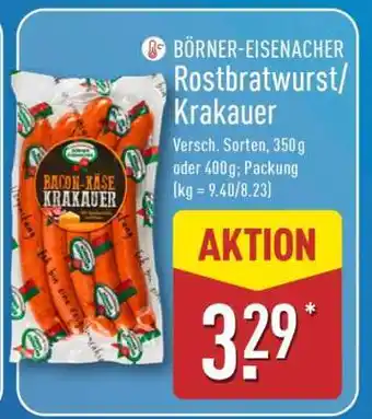 Aldi Nord BÖRNER EISENACHER Rostbratwurst/Krakauer Angebot