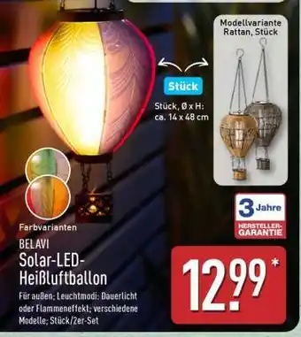 Aldi Nord BELAVI Solar-LED-Heißluftballon Angebot