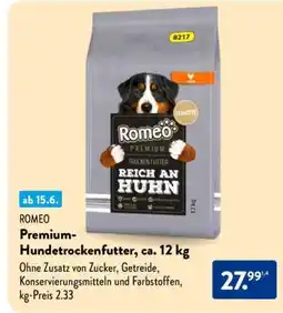 Aldi Nord ROMEO Premium-Hundetrockefutter, ca. 12 kg Angebot