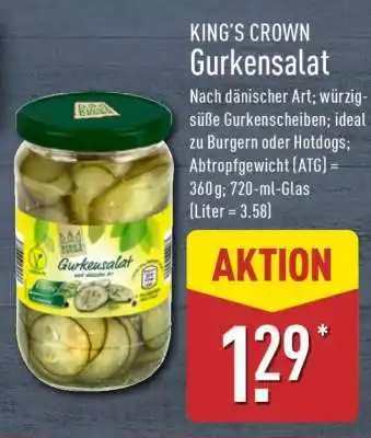 Aldi Nord KING’S CROWN Gurkensalat Angebot