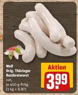 REWE Wolf Orig. Thüringer Rostbratwurst Angebot