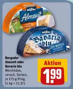 REWE BERGADER Almzeit oder Bavaria Blu Angebot