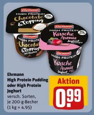 REWE Ehrmann High Protein Pudding oder High Protein Joghurt Angebot