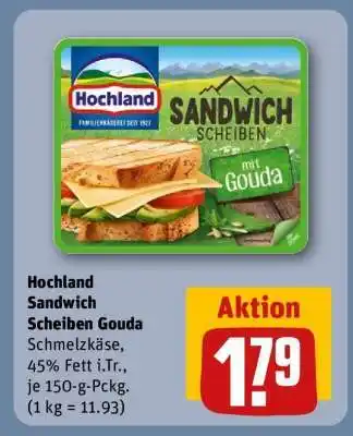 REWE Hochland Sandwich Scheiben Gouda Angebot