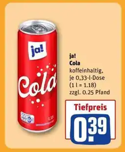 REWE ja! Cola Angebot
