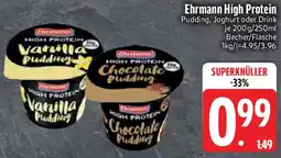Edeka Ehrmann High Protein Pudding, Joghurt oder Drink Angebot