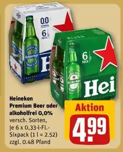 REWE Heineken Premium Beer oder alkoholfrei 0,0% Angebot