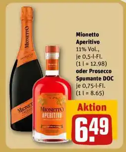 REWE Mionetto Aperitivo oder Prosecco Spumante DOC Angebot