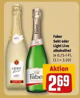 REWE Faber Sekt oder Light Live alkoholfrei Angebot
