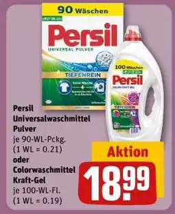 REWE Persil Universalwaschmittel Pulver oder Colorwaschmittel Kraft-Gel Angebot