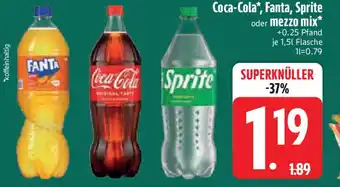 Edeka Coca-Cola, Fanta, Sprite oder mezzo mix Angebot