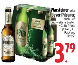 Edeka Warsteiner oder Jever Pilsener Angebot