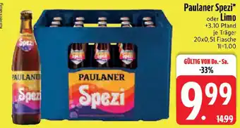Edeka Paulaner Spezi oder Limo Angebot