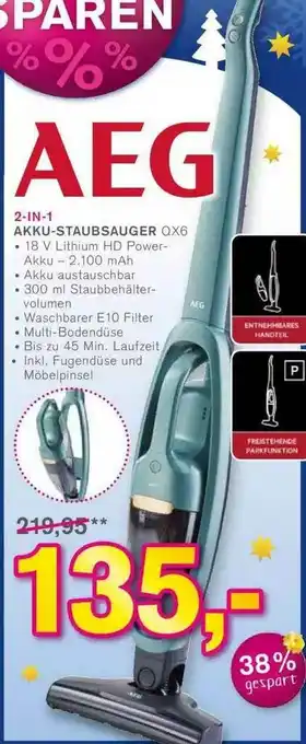 KODi Aeg 2-in-1 Akku-staubsauger Angebot