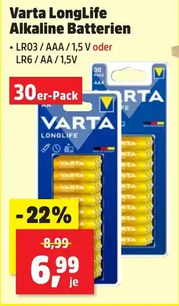 Thomas Philipps Varta LongLife Alkaline Batterien Angebot