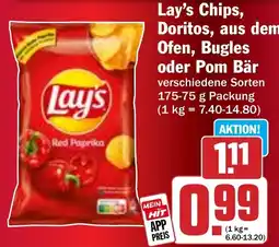 Hit Lay's Chips, Doritos, aus dem Ofen, Bugles oder Pom Bär Angebot
