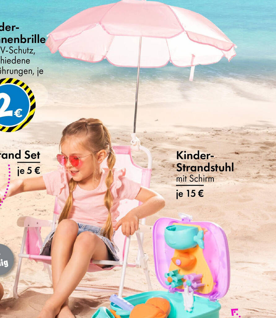 Kinder- Strandstuhl mit Schirm Angebot bei TEDi