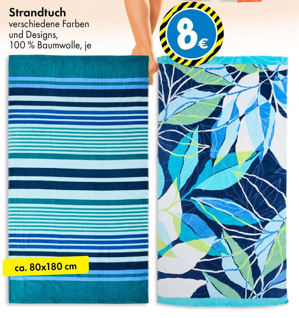 Strandtuch ca. 80x180 cm Angebot bei TEDi