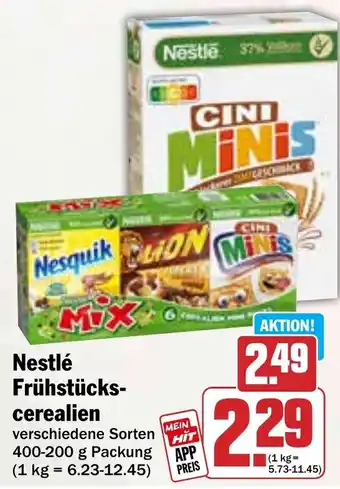 Hit Nestlé Frühstücks- cerealien Angebot
