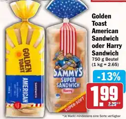 Hit GOLDEN Toast American Sandwich oder Harry Sandwich Angebot