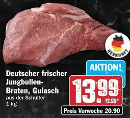 Hit Deutscher frischer Jungbullen- Braten, Gulasch Angebot
