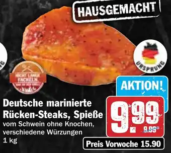Hit Deutsche marinierte Rücken-Steaks, Spieße Angebot