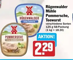 Hit Rügenwalder Mühle Pommersche, Teewurst Angebot