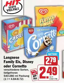 Hit Langnese Family Eis, Disney oder Cornetto Angebot