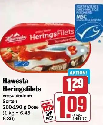 Hit Hawesta HeringsFilets Angebot