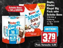 Hit Duplo, Kinder Riegel Big Pack oder Schoko Bons Angebot