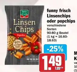 Hit funny frisch Linsenchips oder popchips Angebot