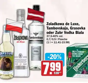 Hit Zoladkowa de Luxe, Tambovskaja, Grasovka oder Zubr Vodka Biala Angebot