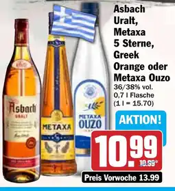Hit Asbach Uralt, Metaxa 5 Sterne, Greek Orange oder Metaxa Ouzo Angebot