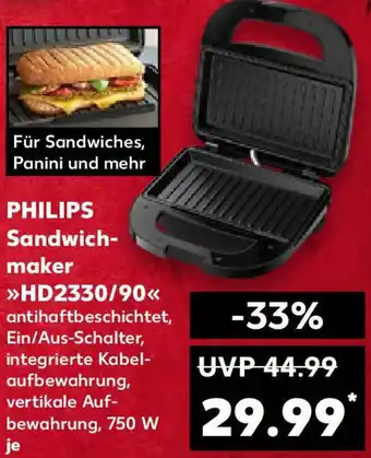 Kaufland PHILIPS Sandwichmaker HD2330/90 Angebot