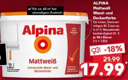 Kaufland ALPINA Mattweiß Wand- und Deckenfarbe Angebot