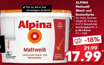 Kaufland ALPINA Mattweiß Wand- und Deckenfarbe Angebot