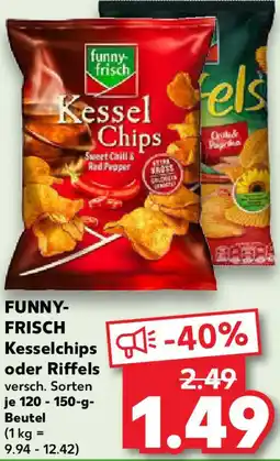 Kaufland FUNNY-FRISCH Kesselchips oder Riffels Angebot