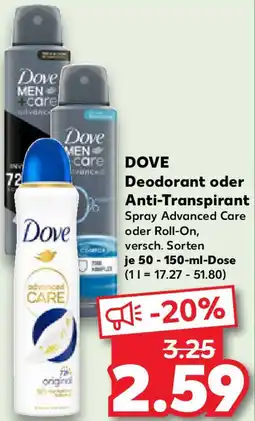 Kaufland DOVE Deodorant oder Anti-Transpirant Angebot