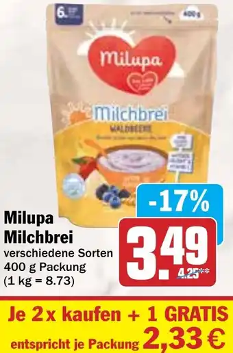Hit Milupa Milchbrei Angebot