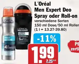 Hit L'Oréal Men Expert Deo Spray oder Roll-on Angebot